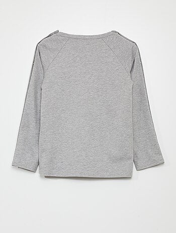 T-shirt a maniche lunghe con bottoncini a pressione - So Easy