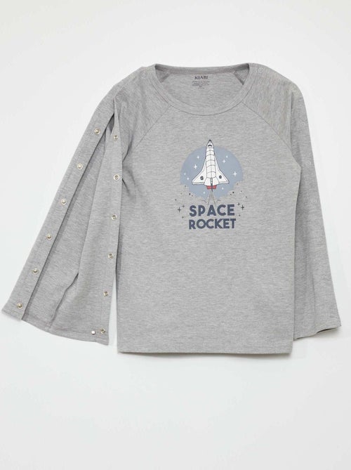 T-shirt a maniche lunghe con bottoncini a pressione - So Easy - Kiabi