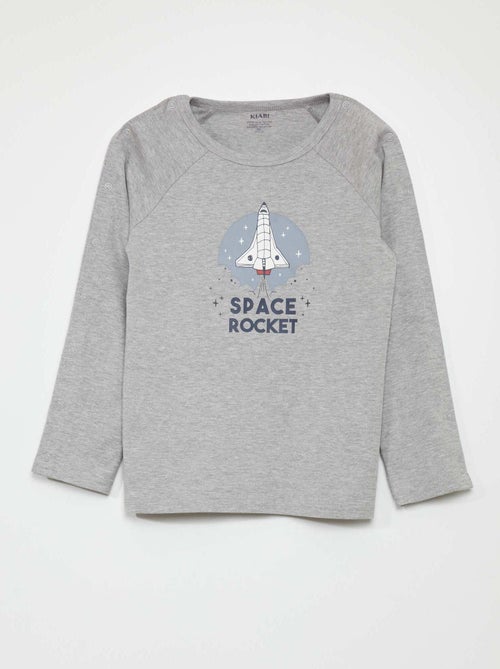 T-shirt a maniche lunghe con bottoni a pressione - collezione facile da indossare - Kiabi