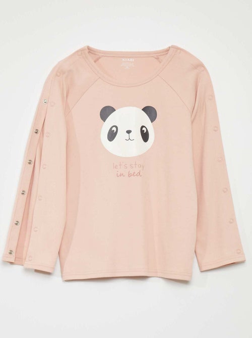 T-shirt a maniche lunghe con bottoni a pressione - collezione facile da indossare - Kiabi