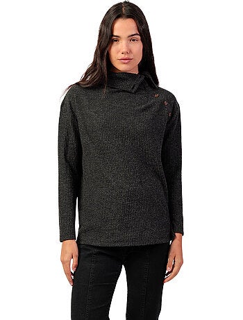T-shirt a maniche lunghe con bottoni da donna ADMAS