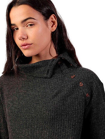 T-shirt a maniche lunghe con bottoni da donna ADMAS