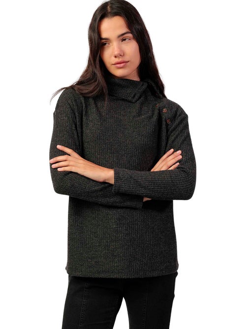 T-shirt a maniche lunghe con bottoni da donna ADMAS - Kiabi