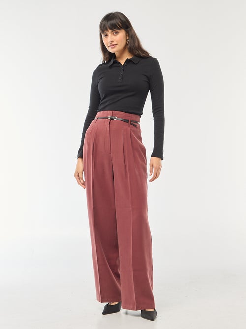 T-shirt a maniche lunghe con colletto polo - Kiabi