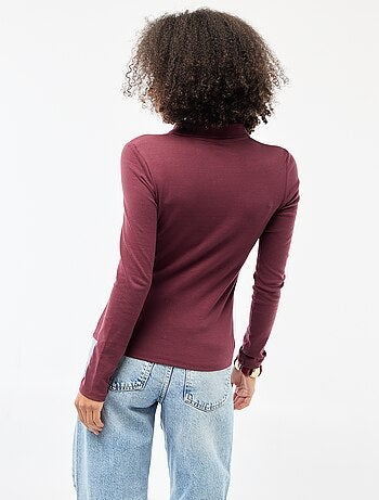 T-shirt a maniche lunghe con colletto polo