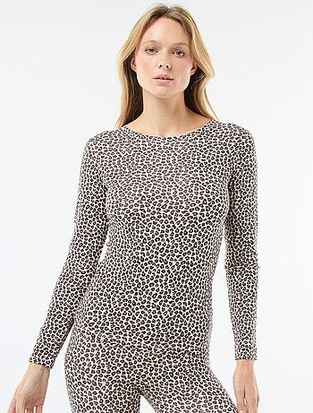 T-shirt a maniche lunghe con scollo rotondo