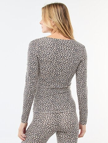 T-shirt a maniche lunghe con scollo rotondo