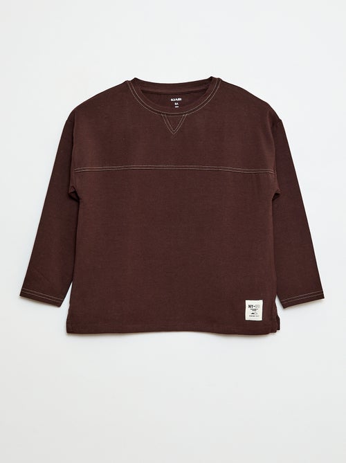 T-shirt a maniche lunghe con collo rotondo - Kiabi