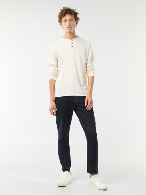 T-shirt a maniche lunghe con collo serafino - Kiabi