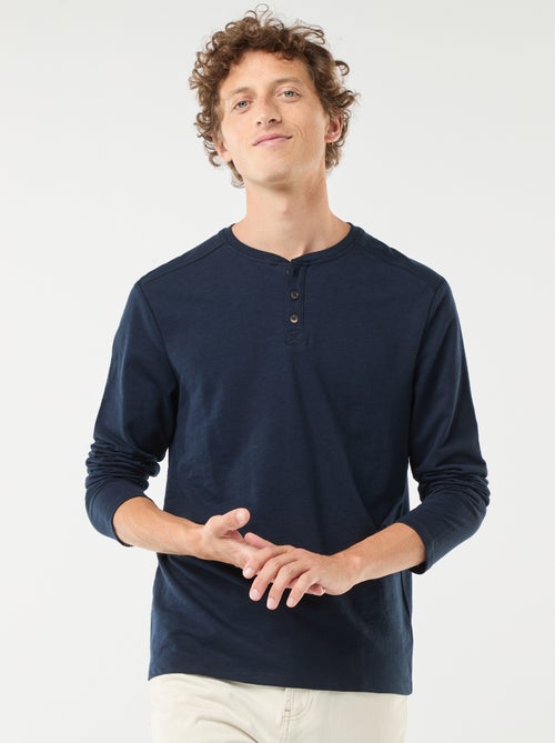 T-shirt a maniche lunghe con collo serafino - Kiabi