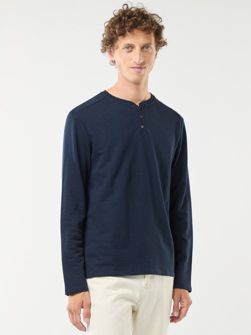 T-shirt a maniche lunghe con collo serafino - Kiabi