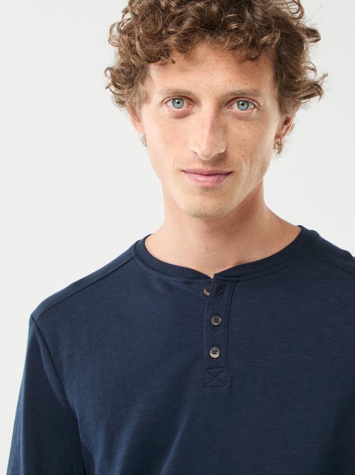 T-shirt a maniche lunghe con collo serafino - Kiabi