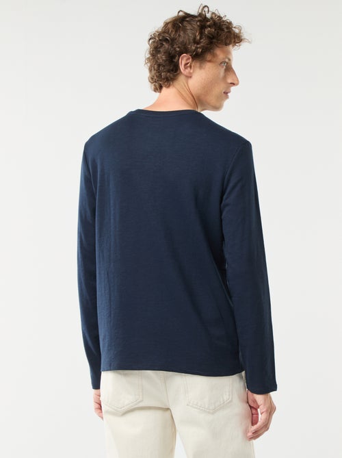 T-shirt a maniche lunghe con collo serafino - Kiabi