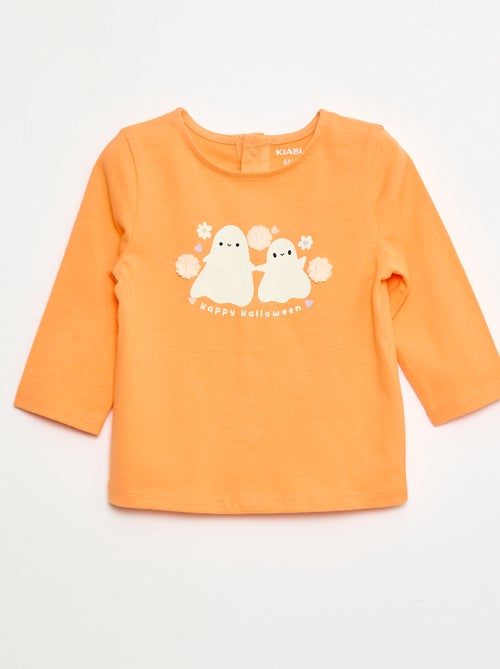 T-shirt a maniche lunghe con decorazione sul davanti - Kiabi