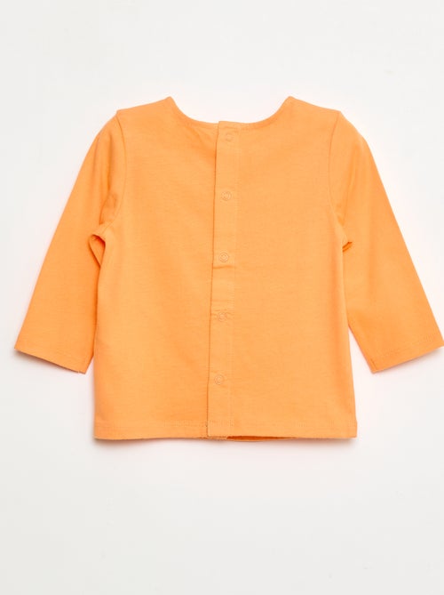 T-shirt a maniche lunghe con decorazione sul davanti - Kiabi