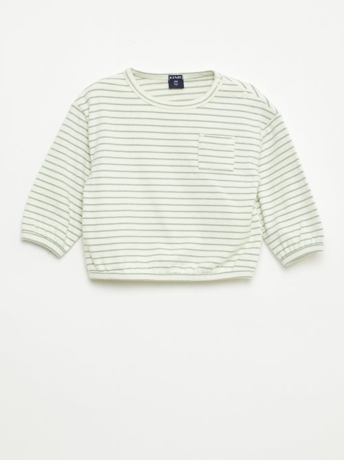 T-shirt a maniche lunghe con motivo a righe - Kiabi
