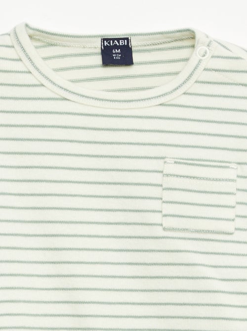 T-shirt a maniche lunghe con motivo a righe - Kiabi