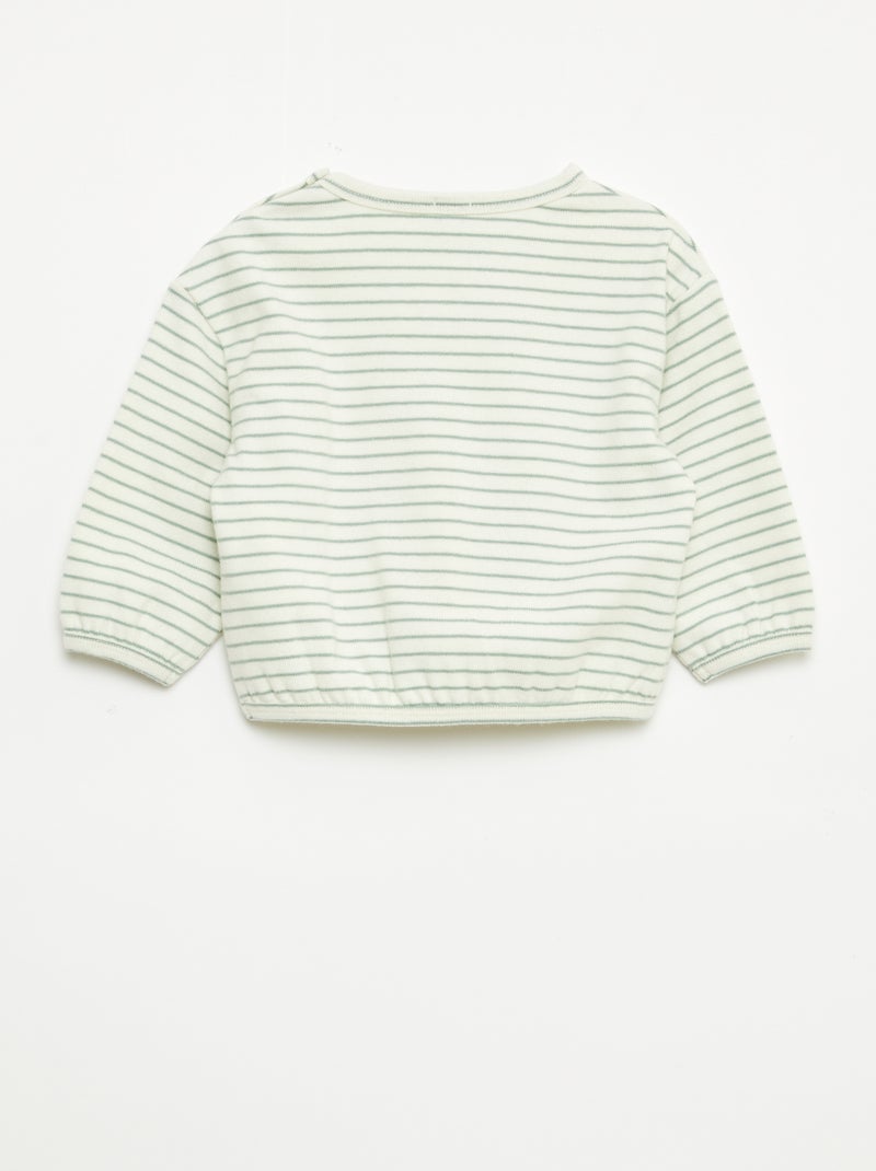 T-shirt a maniche lunghe con motivo a righe Bianco - Kiabi