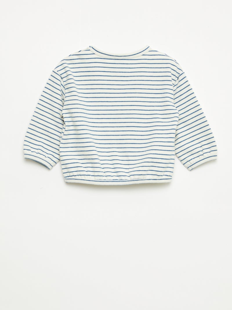 T-shirt a maniche lunghe con motivo a righe Bianco - Kiabi