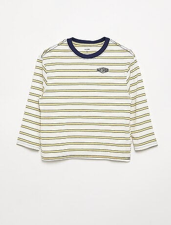 T-shirt a maniche lunghe con motivo e scritta
