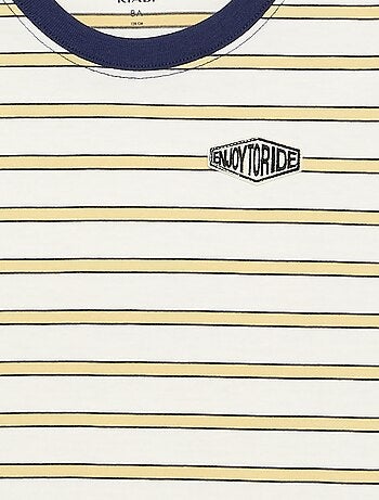 T-shirt a maniche lunghe con motivo e scritta