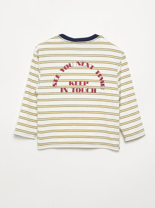 T-shirt a maniche lunghe con motivo e scritta - Kiabi T-shirt a maniche lunghe con motivo e scritta - Kiabi