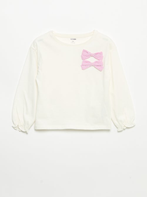 T-shirt a maniche lunghe con nodi decorativi - Kiabi