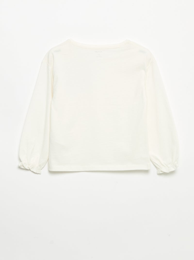 T-shirt a maniche lunghe con nodi decorativi Bianco - Kiabi