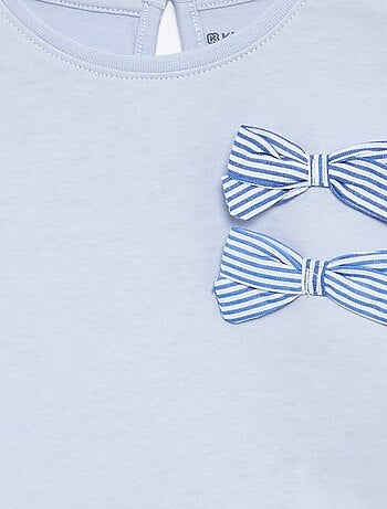 T-shirt a maniche lunghe con nodi decorativi