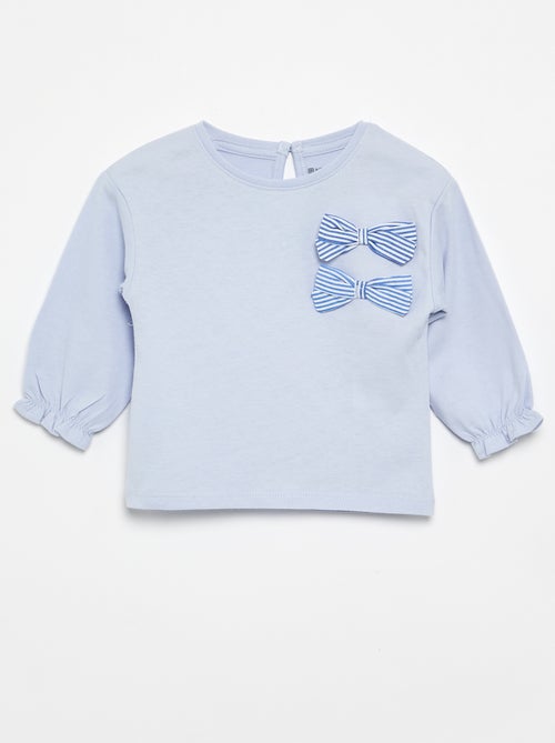 T-shirt a maniche lunghe con nodi decorativi - Kiabi