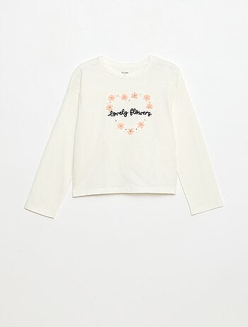 T-shirt a maniche lunghe con paillettes