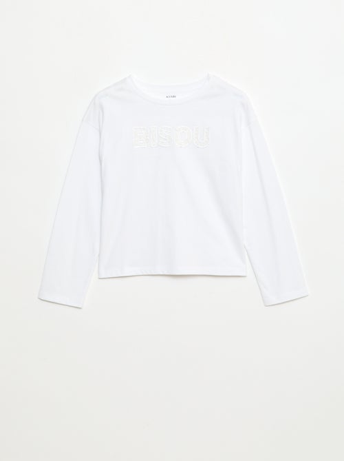 T-shirt a maniche lunghe con paillettes - Kiabi