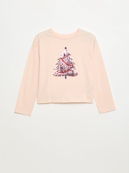 T-shirt a maniche lunghe con paillettes - Kiabi