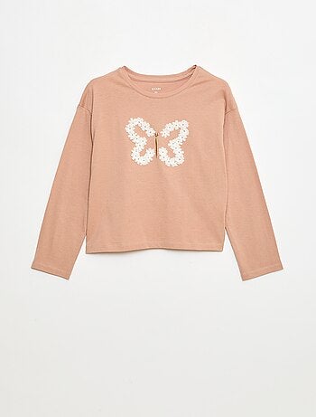 T-shirt a maniche lunghe con paillettes