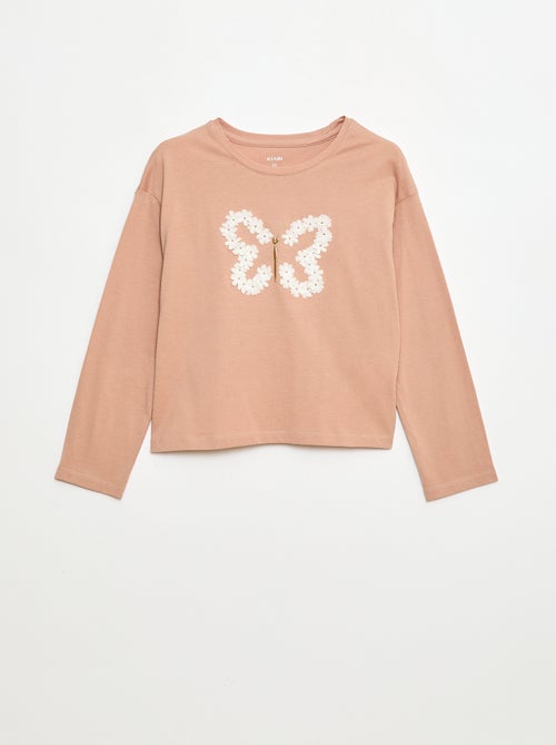 T-shirt a maniche lunghe con paillettes - Kiabi