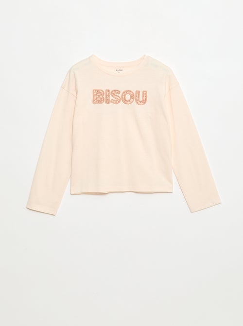 T-shirt a maniche lunghe con paillettes - Kiabi