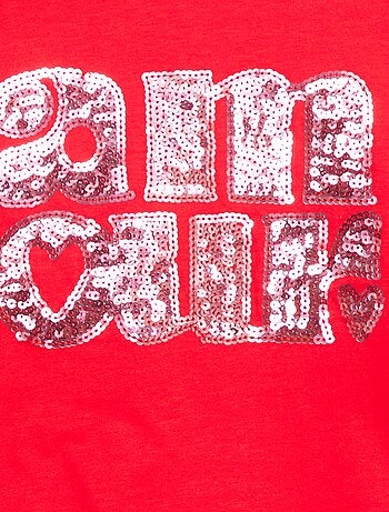 T-shirt a maniche lunghe con paillettes