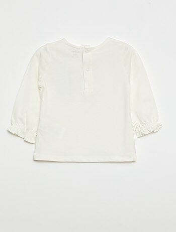 T-shirt a maniche lunghe con polsini a volant