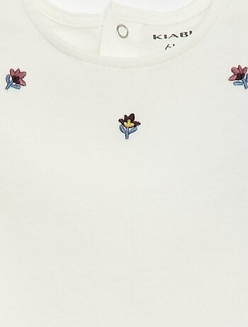 T-shirt a maniche lunghe con polsini a volant