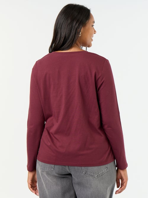 T-shirt a maniche lunghe con scollo a V - Kiabi T-shirt a maniche lunghe con scollo a V - Kiabi