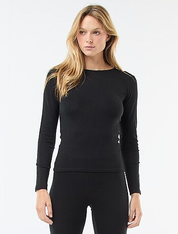 T-shirt a maniche lunghe con scollo rotondo