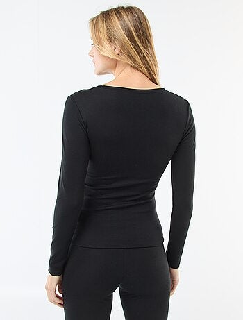 T-shirt a maniche lunghe con scollo rotondo