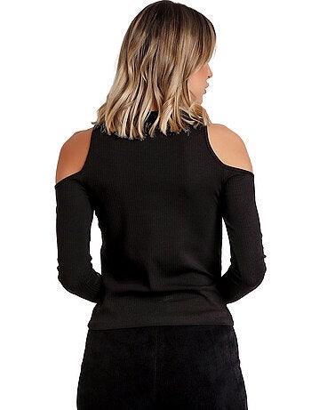 T-shirt a maniche lunghe con spalle scoperte da donna ADMAS