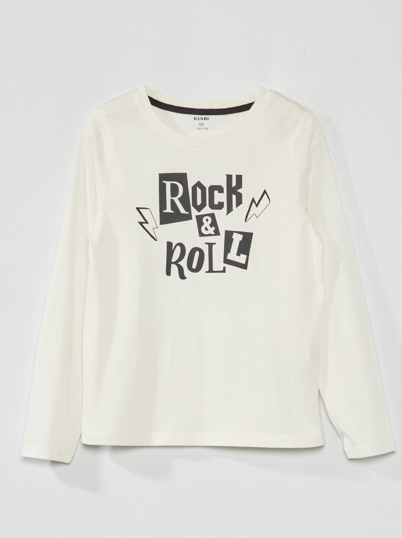 T-shirt a maniche lunghe con stampa BEIGE - Kiabi