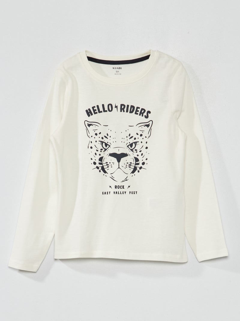 T-shirt a maniche lunghe con stampa BEIGE - Kiabi