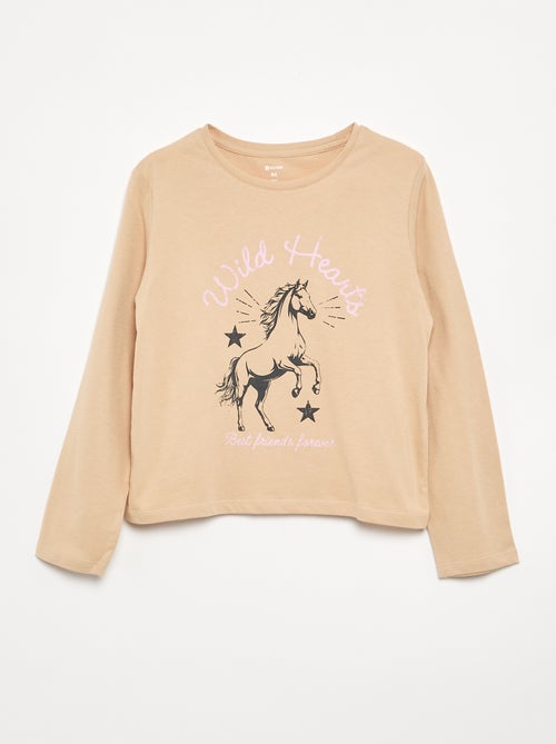 T-shirt a maniche lunghe con stampa - Kiabi T-shirt a maniche lunghe con stampa - Kiabi