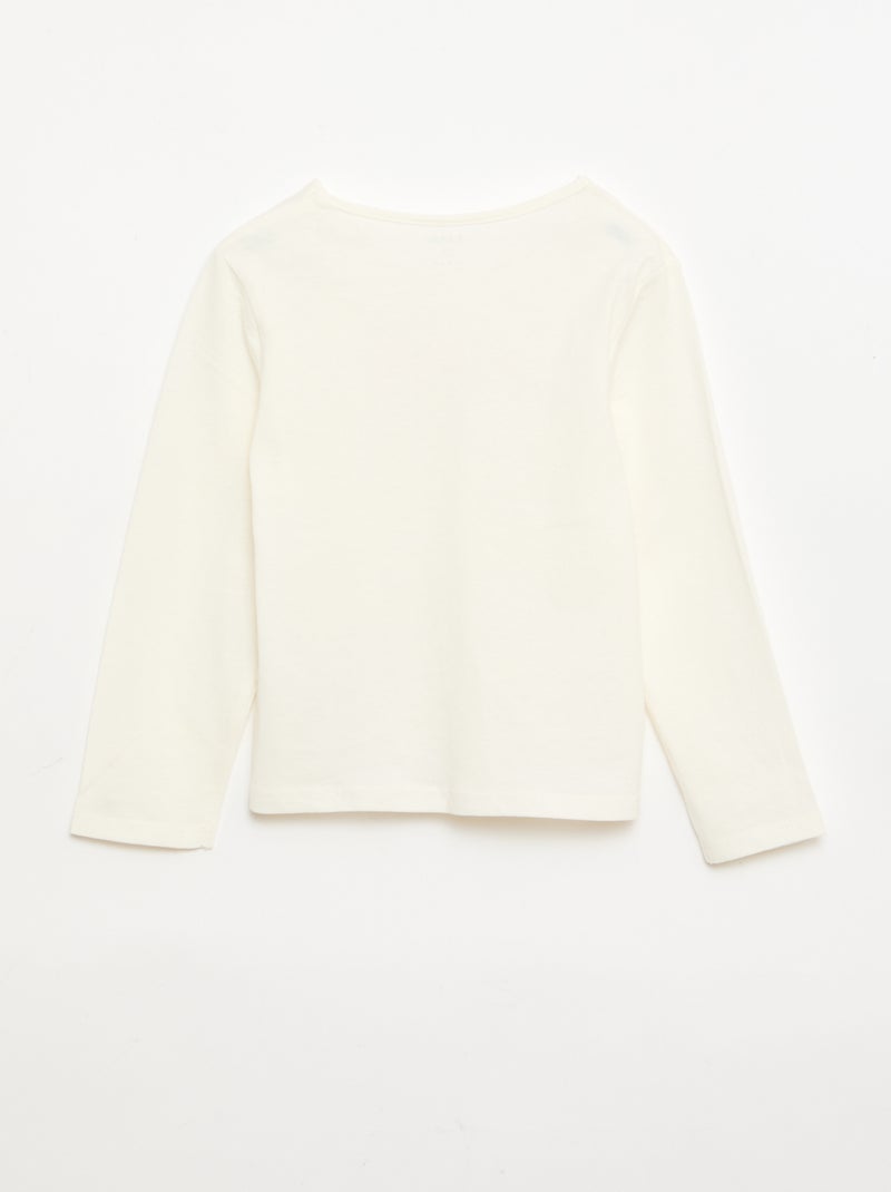 T-shirt a maniche lunghe con stampa Bianco - Kiabi