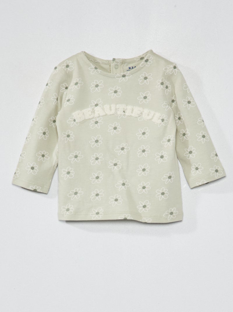 T-shirt a maniche lunghe con stampa BLU - Kiabi