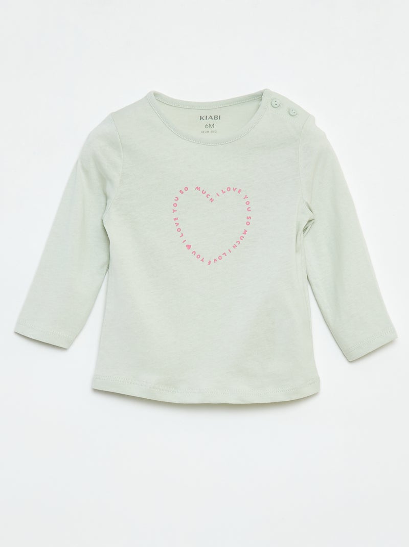 T-shirt a maniche lunghe con stampa Blu - Kiabi