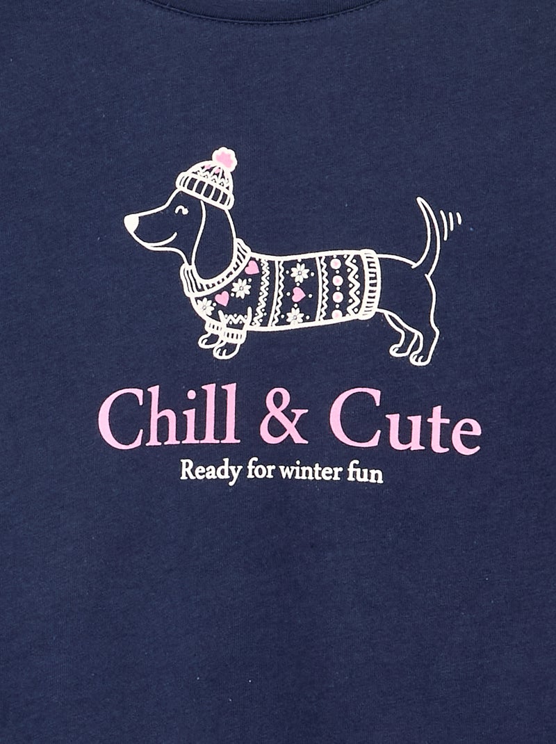 T-shirt a maniche lunghe con stampa Blu - Kiabi